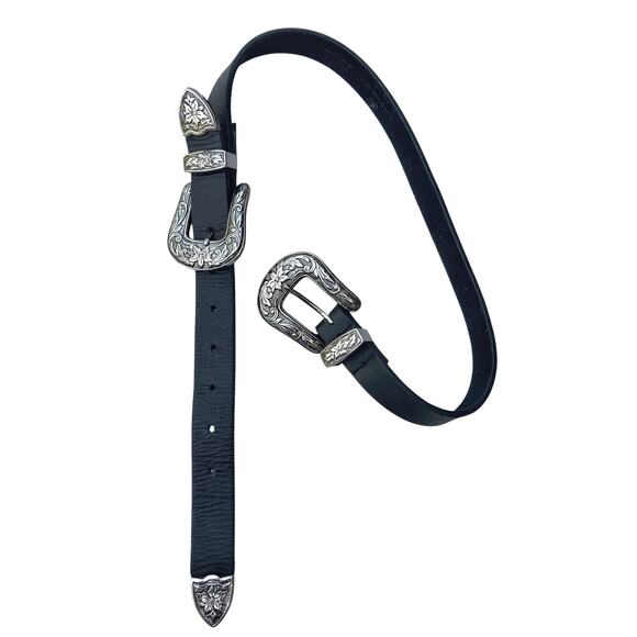 B-Low The Belt Double Buckle Leather Western Belt Silver Hardware Ranch Festival main image 6